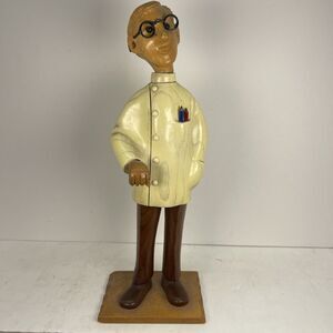 Vintage ROMER Hand Carved Wood DOCTOR Chief of Staff - Missing Stethoscope
